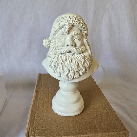 Neutral Santa Bust Christmas Tabletop Xmas Decor, White, Holiday Time 5.75" NIB - Picture 12 of 12